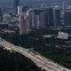 Traffic backs up on a freeway in Houston, Texas